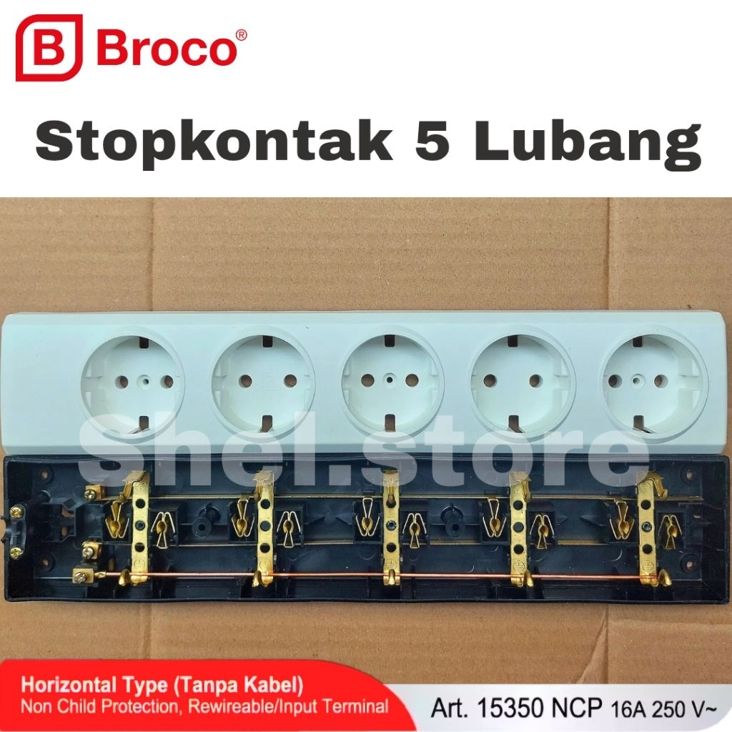 Broco Stopkontak 5 Lubang | Stopkontak Listrik Kuningan | Terminal Listrik 5 Lubang