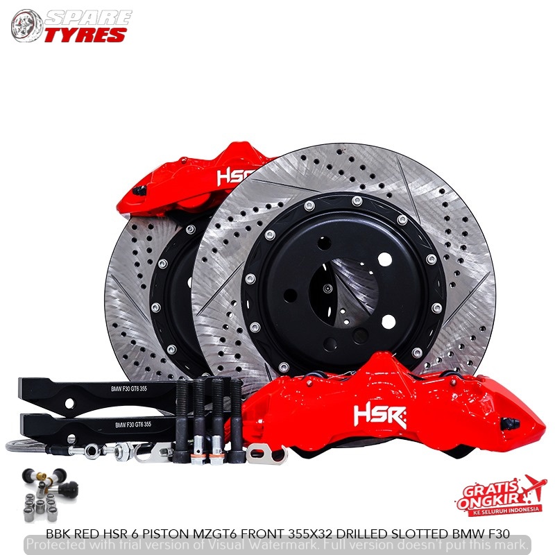 BBK Red HSR 6 Piston Drilled Slotted BMW F30