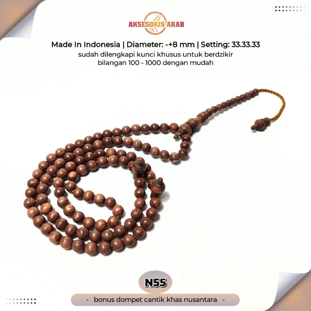 Tasbih Galih Kayu Bidara Arab Asli Nusantara