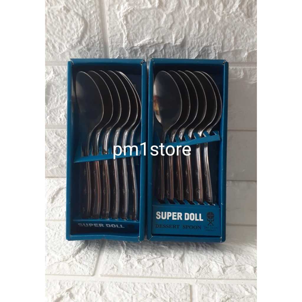 12pcs Sendok Makan Super DOLL / 1 Lusin Sendok Super Doll Stainless Steel