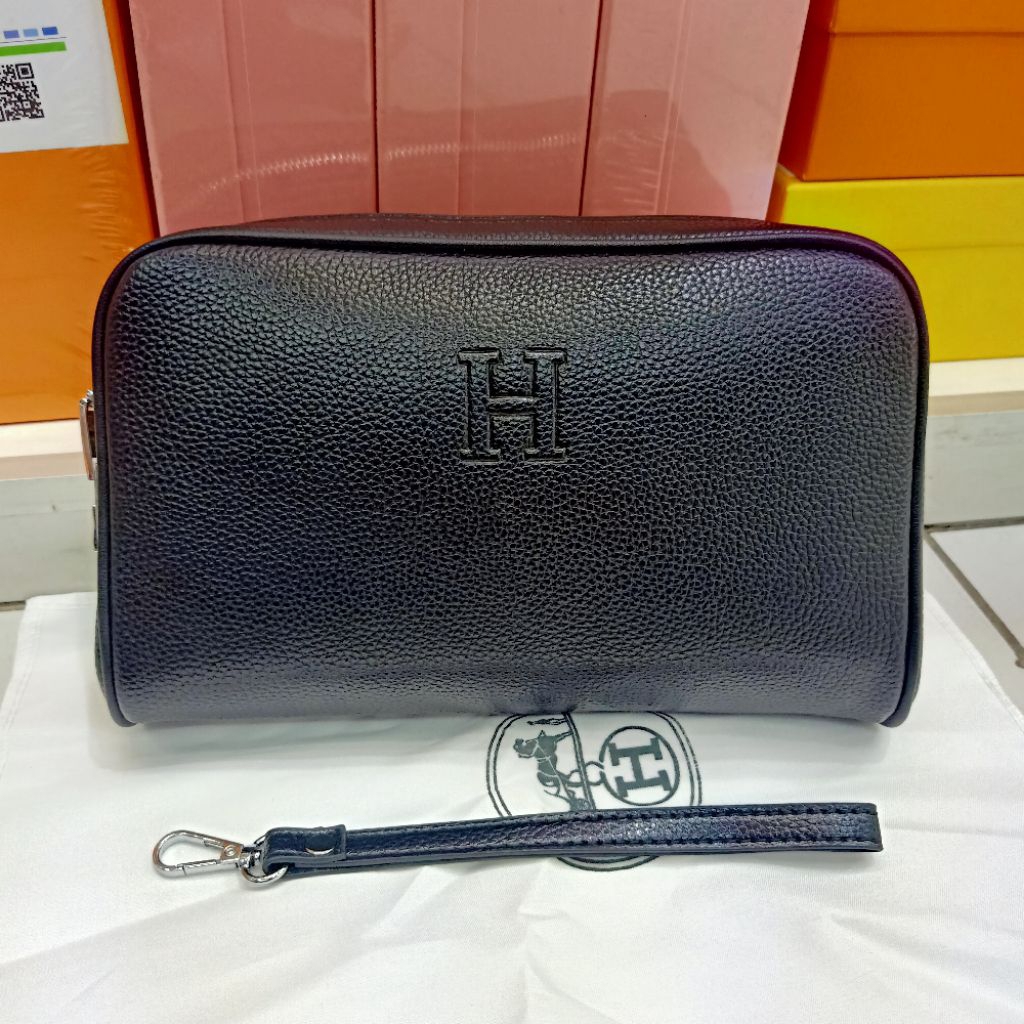 Handbag Kunci Kode Logo H Clutch Tas Tangan Kulit Import