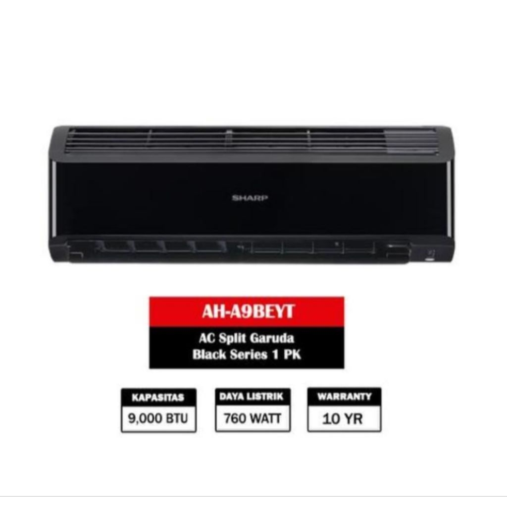 SHARP AC AH-A9BEYT AC Split Standard 1 PK AH-A9BEYT Garuda Black Series