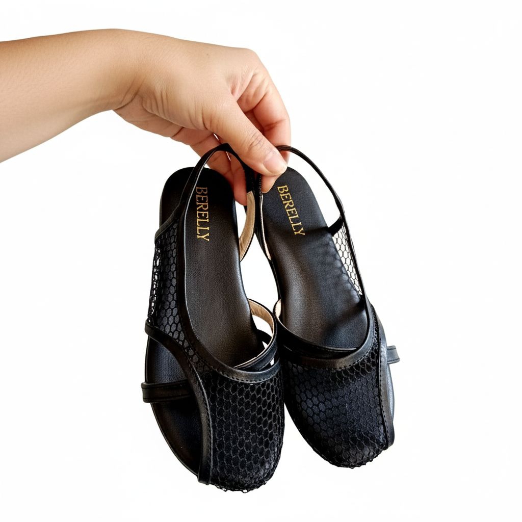 BERELLY SANDAL WANITA TERBARU KEKINIAN  SANDAL WANITA MESH JARING BL030-VIERRA