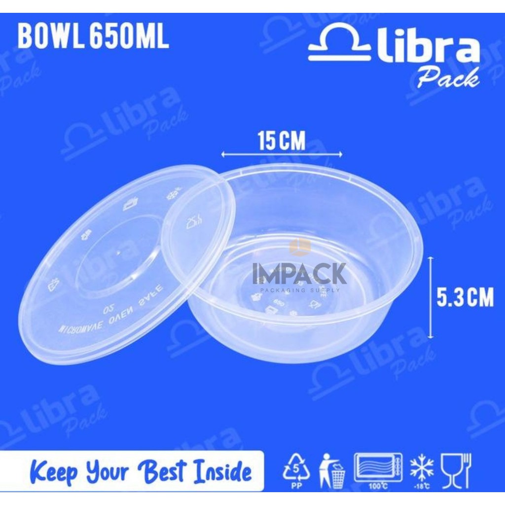 Libra Thinwall Bowl 650ml / Bowl thinwall 650ml / Thinwall Libra 650 ml  Praktis & Serbaguna