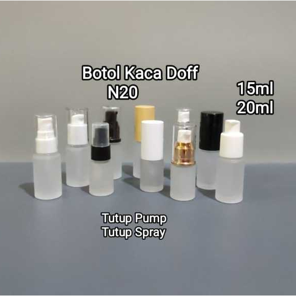 Botol Kaca Serum Pump Botol Serum spray15ml 20ml  Botol Kaca Doff Frosted  Kaca  Botol Neck 20 Botol