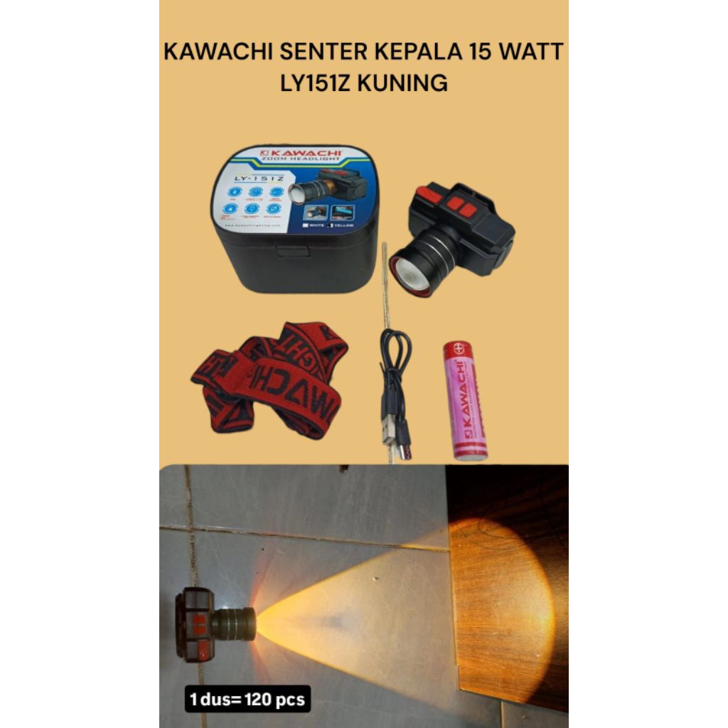 KAWACHI SENTER KEPALA 15 WATT LY151Z KUNING
