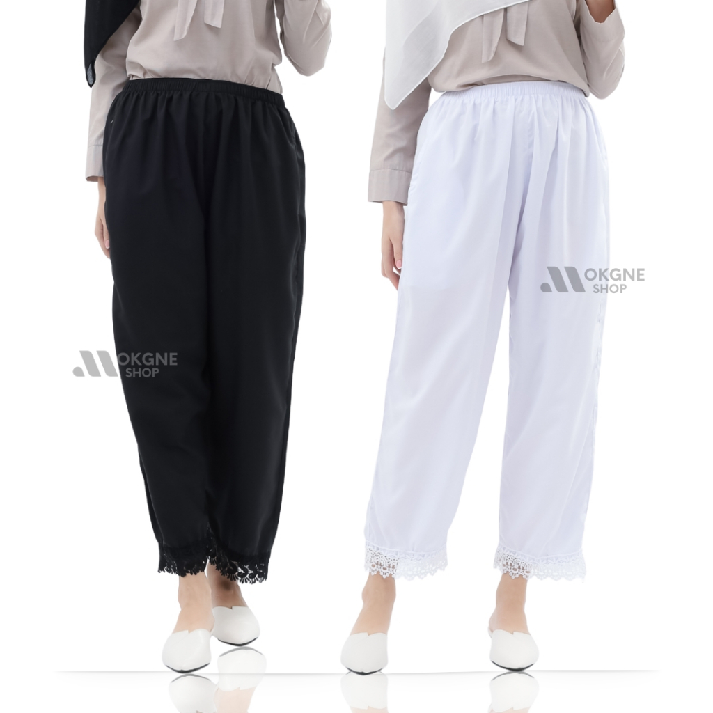 Celana Umroh Jumbo Wanita Renda Celana Haji Wanita Ihrom Bahan Katun/Gamis Premium