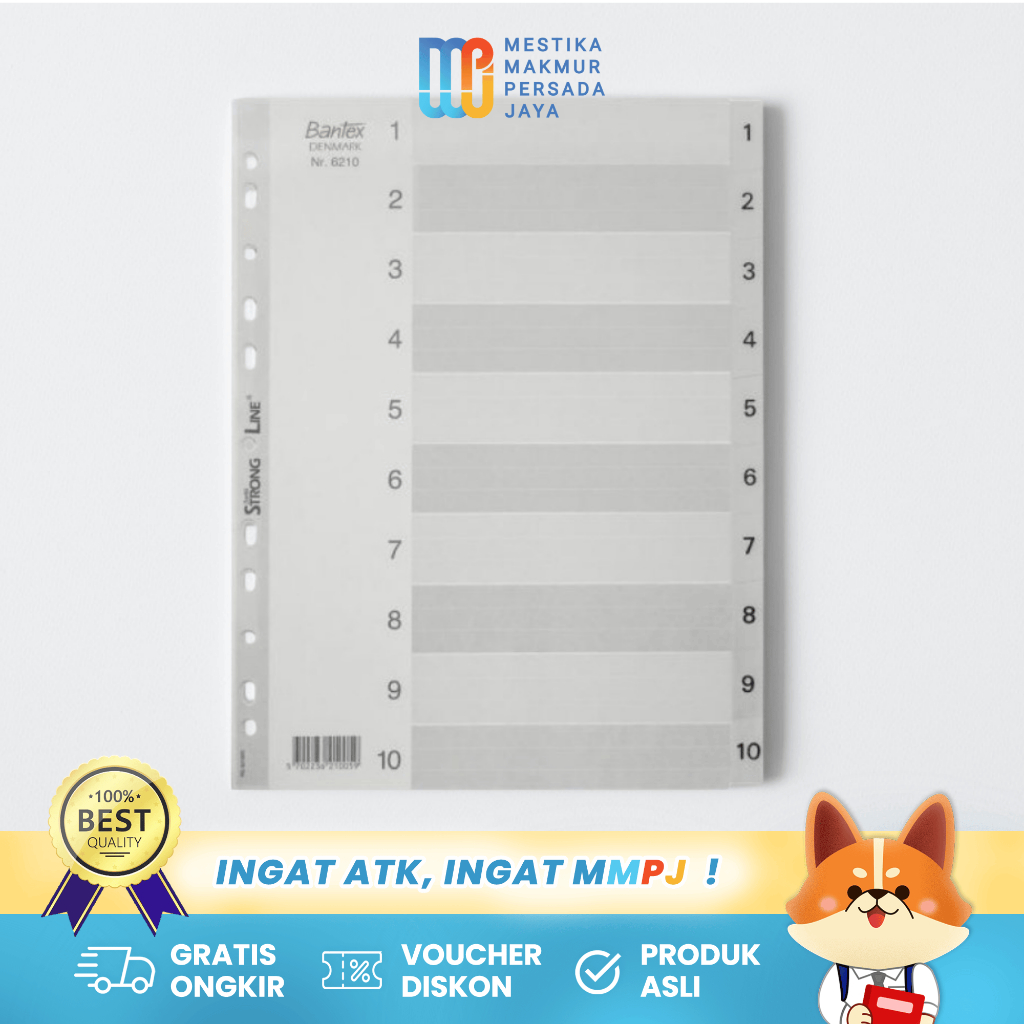 

Bantex Numerical Indexes / Pembatas Dokumen - A4 10 Lembar (1–10) Abu-Abu 621005