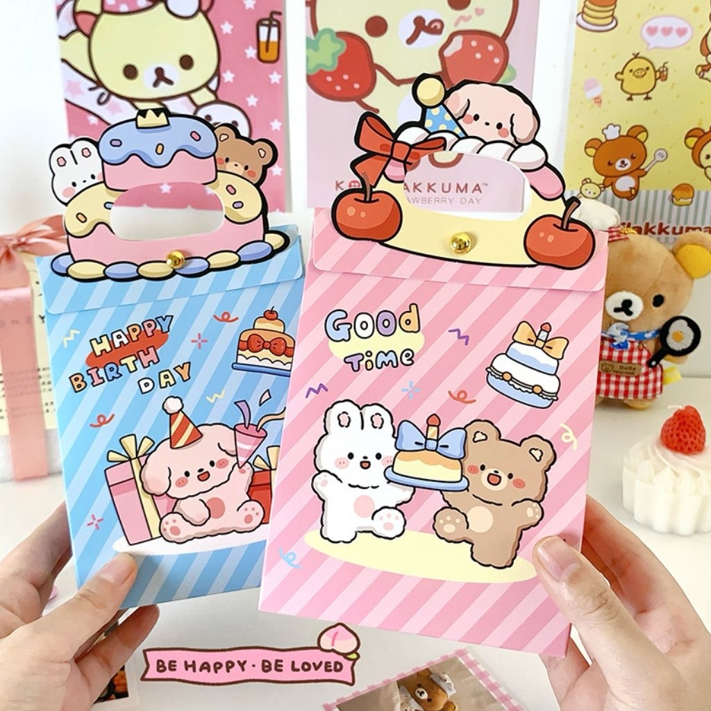 CARTOON PAPER GODDIE BAG HADIAH MINI LUCU DENGAN PEGANGAN/ GODDIE BAG PAPER WITH HANDLE GB-37