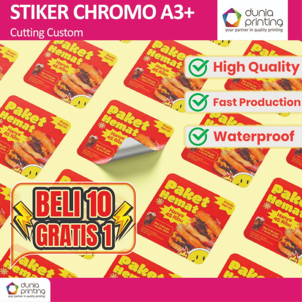 Cetak Sticker Label - sticker Chromo + Cutting
