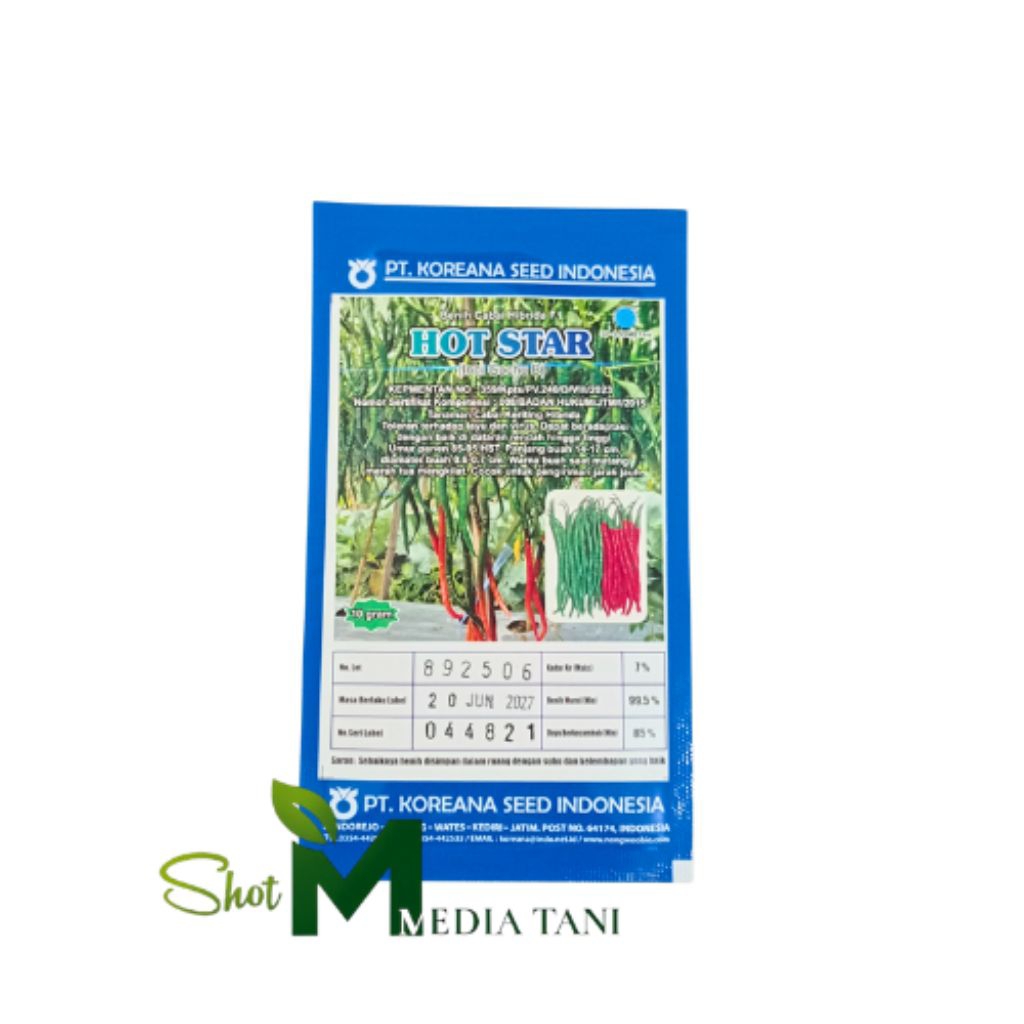 Benih Cabe Hot Star F1 Koreana Seed – Tahan Layu & Virus, Panen 85 HST