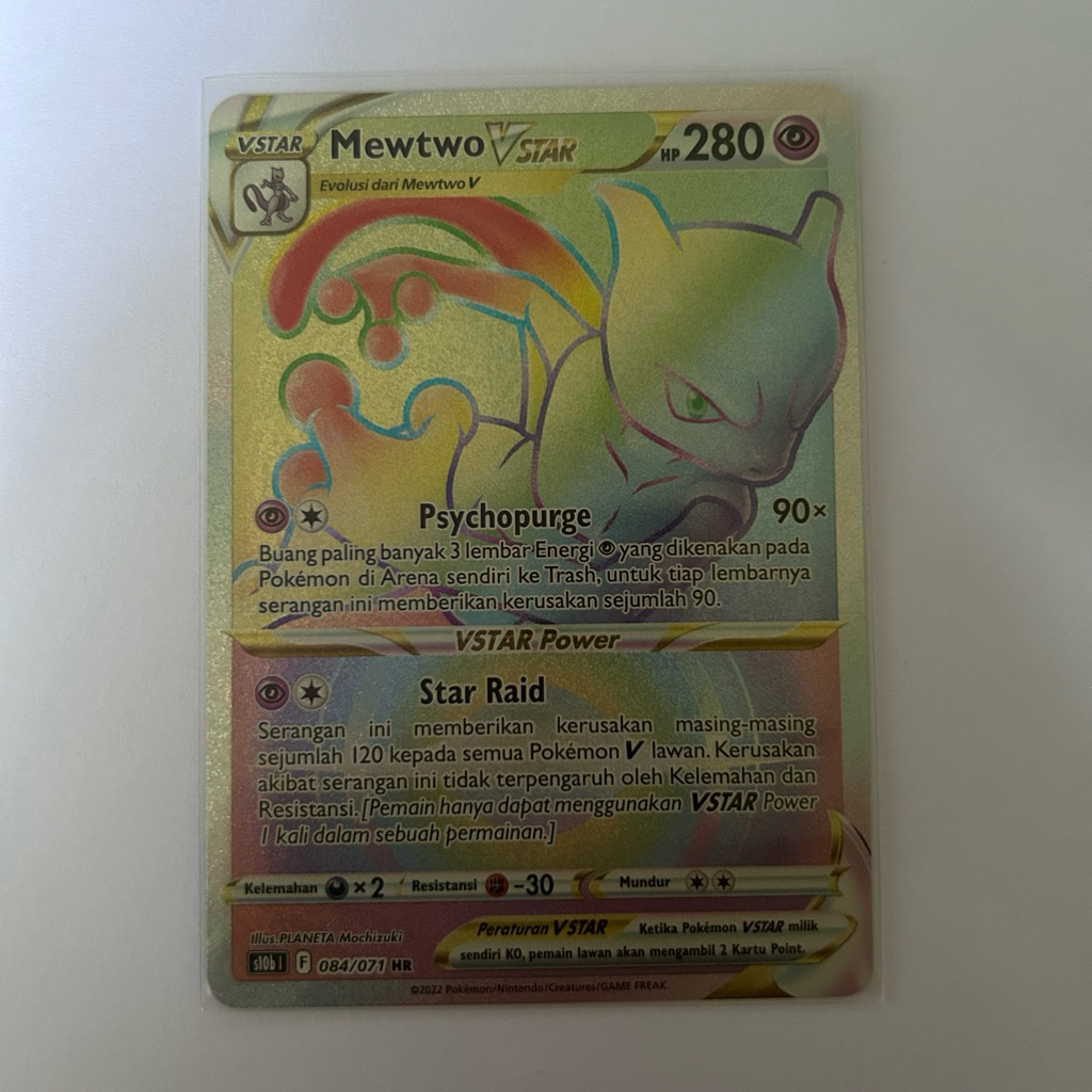 mewtwo hyper rare rainbow hr pokemon tcg indonesia original langka murah japan