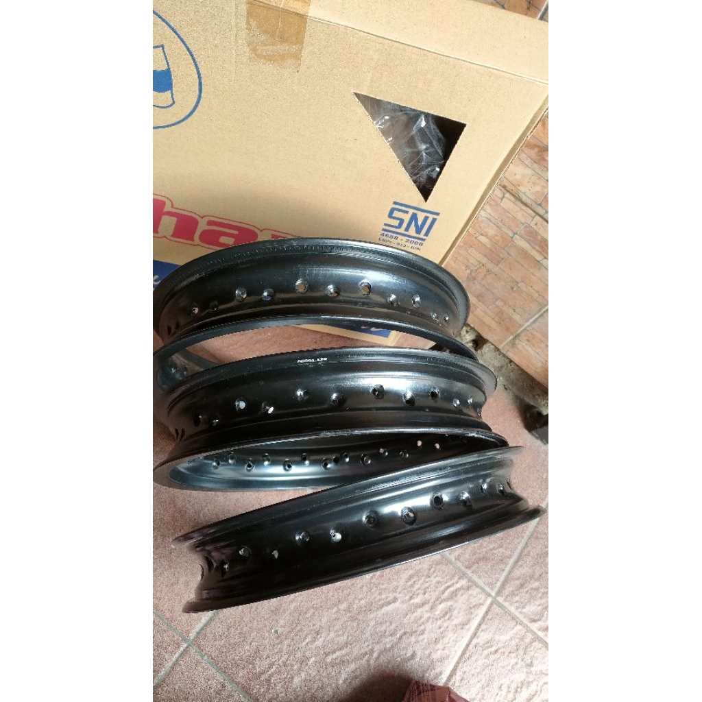 velg jari jari ring 14 250 kotak Champ alumunium hitam glossy