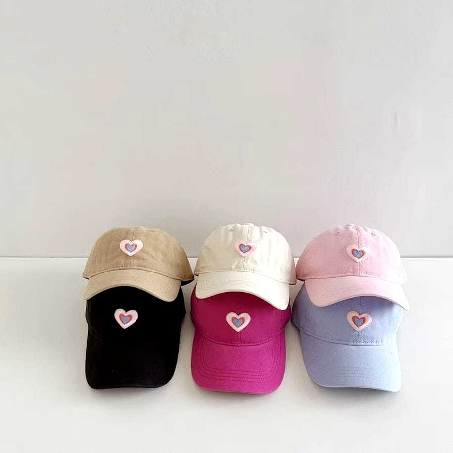 Topi Baseball LOVE Wanita DEWASA DAN ANAK Topi Pink Topi Korea Styele Wanita Bahan Katun
