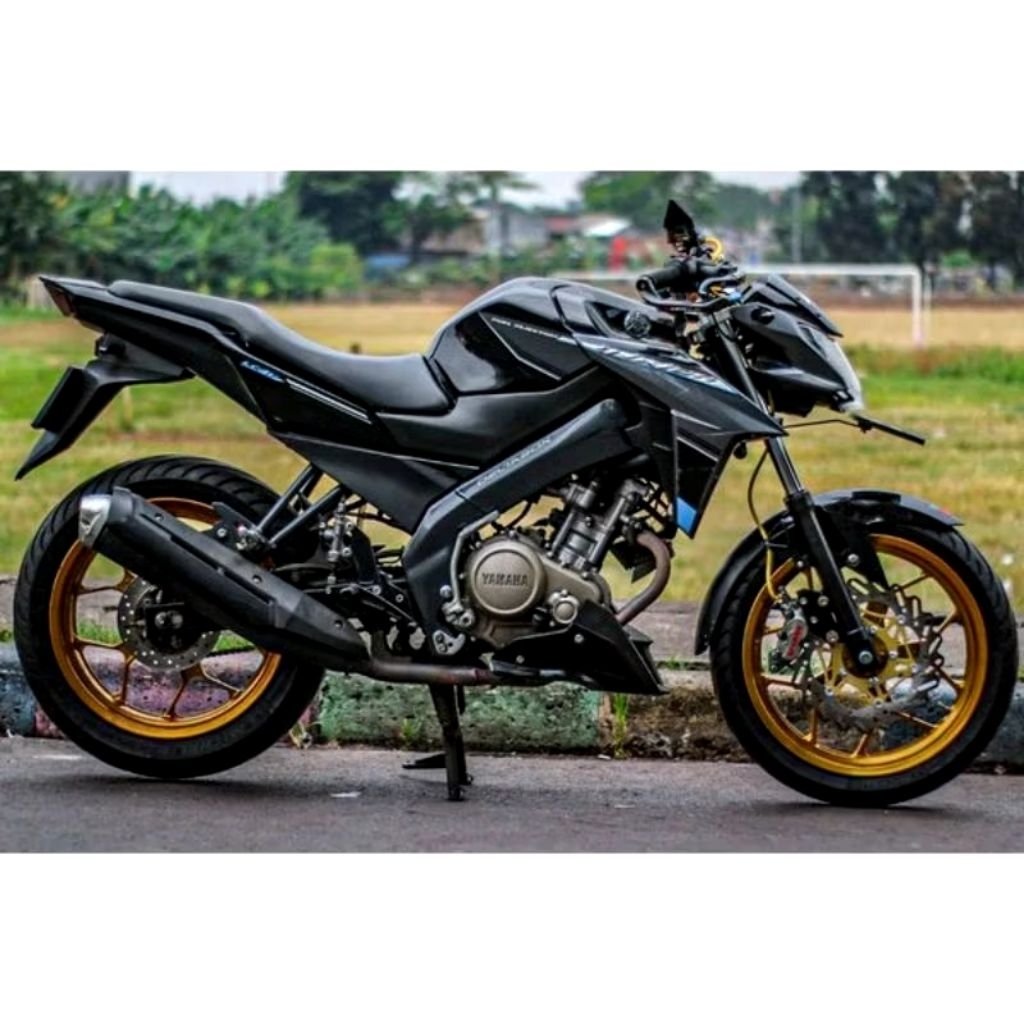 STRIPING LIS STICKER YAMAHA VIXION NVA 2015 HITAM LIS BIRU STIKER NEW VIXION HITAM 2015 HITAM
