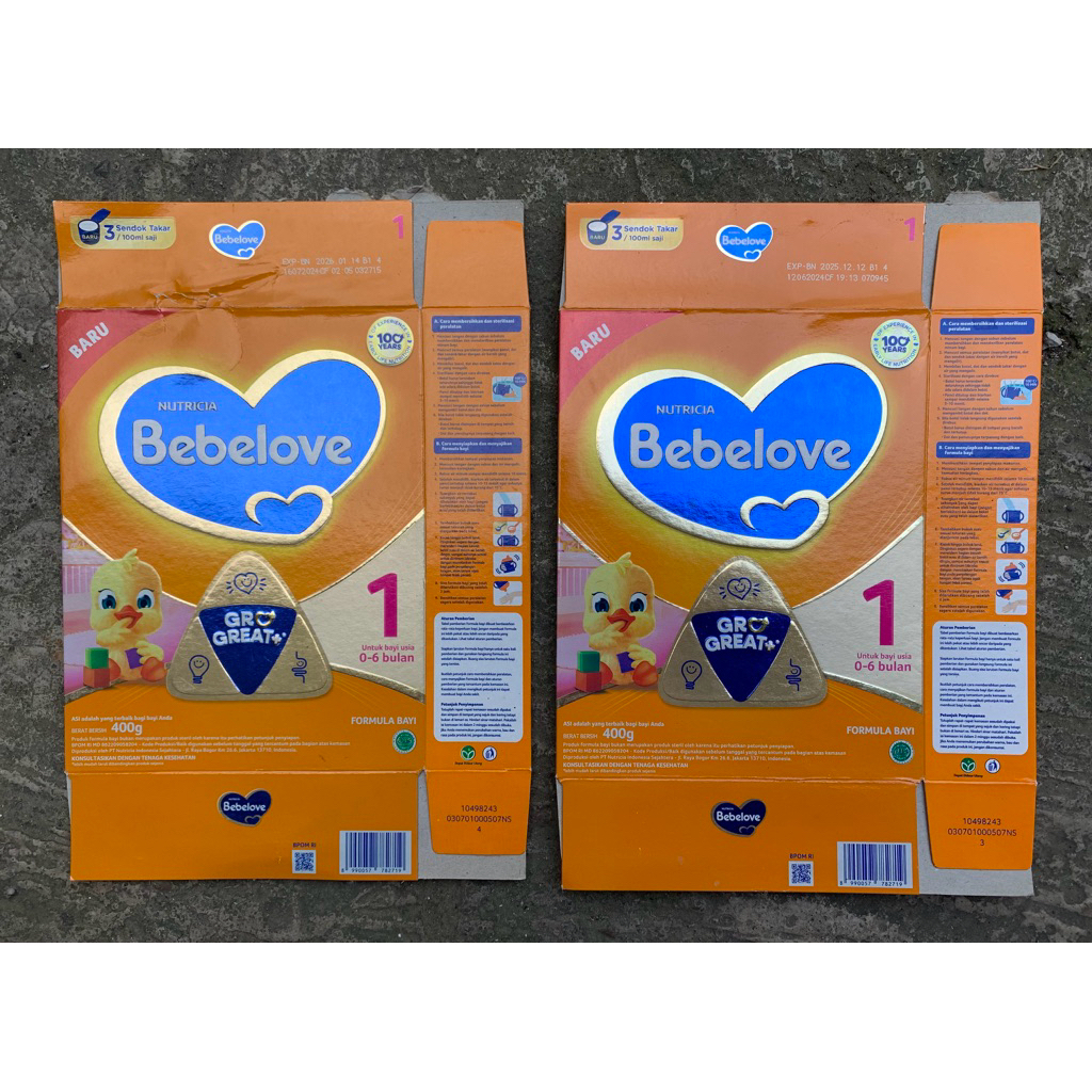 kardus susu bebelove1 400g (bekas)