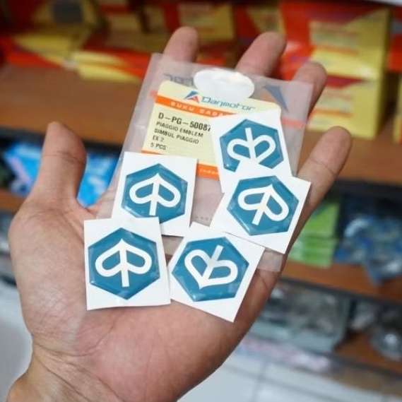 Stiker Logo Chung Piaggio Resin Timbul Hidung Vespa Px Exclusive Npx Original Danmotor