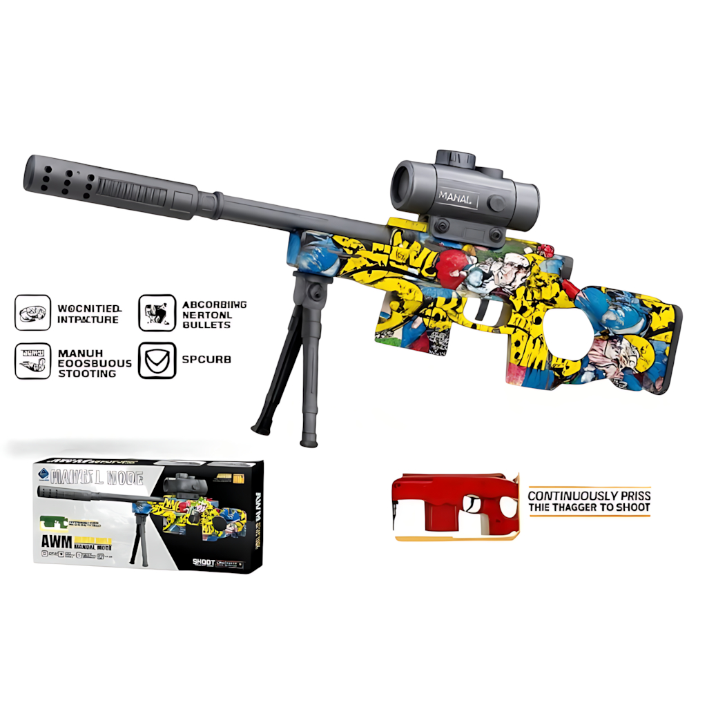 Mainan Anak MANUAL MODE AWM SY-0218 Mainan Tembakan AWM Manual Water Bubble Scope Bipod Mainan Anak