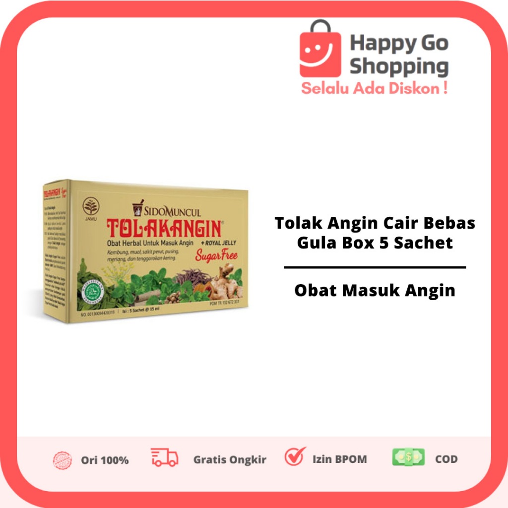 Tolak Angin Cair Bebas Gula Box 5 Sachet