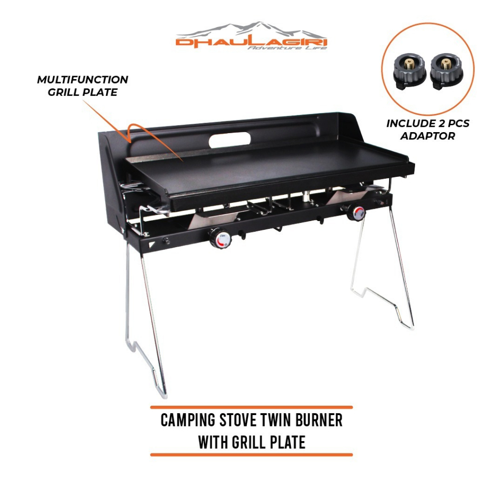 Dhaulagiri - Camping Stove Twin Burner With Grill Plate