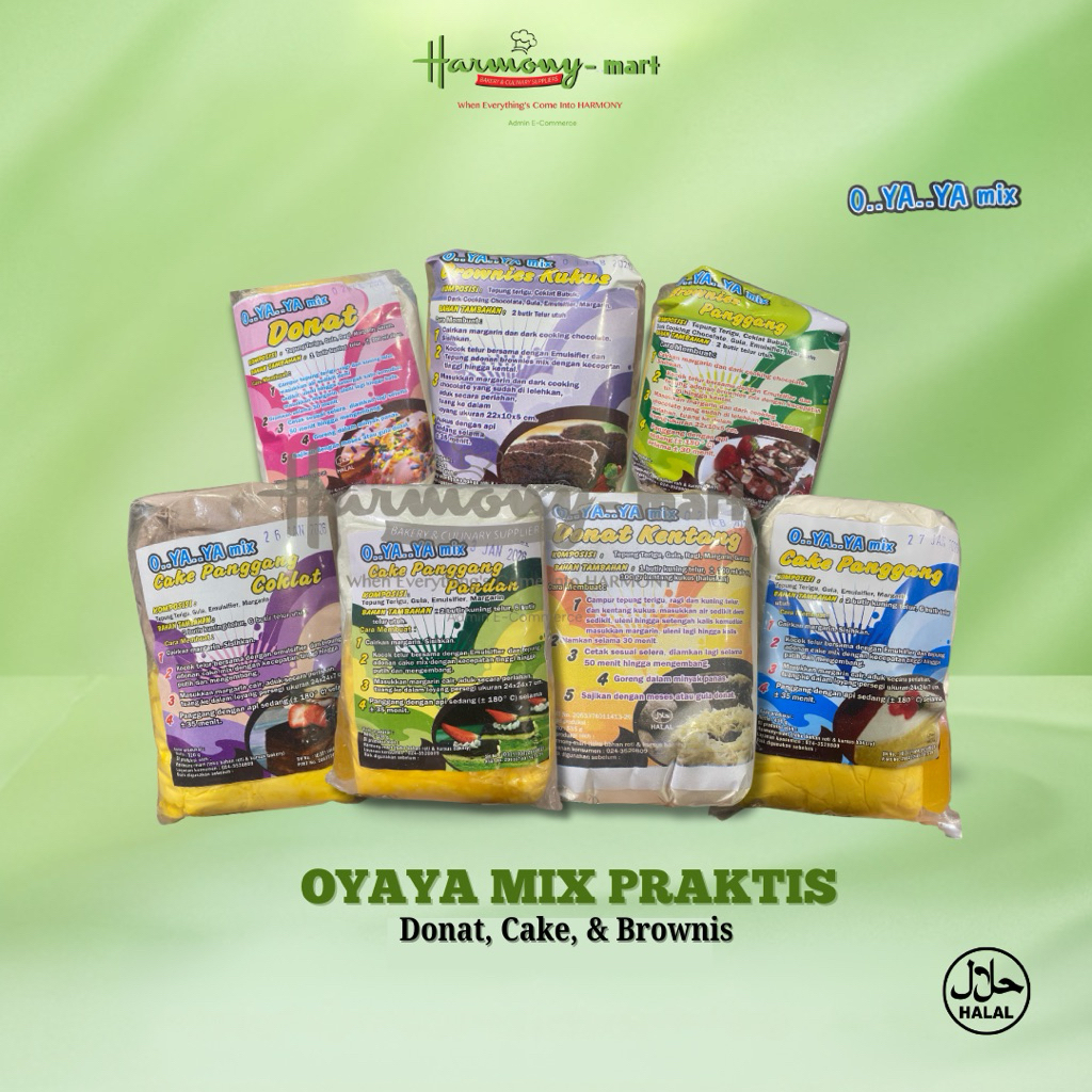 OYAYA MIX Bahan Kue Instan / Tepung Mix Kue / Donat, Cake & Brownies Panggang/Kukus - gram