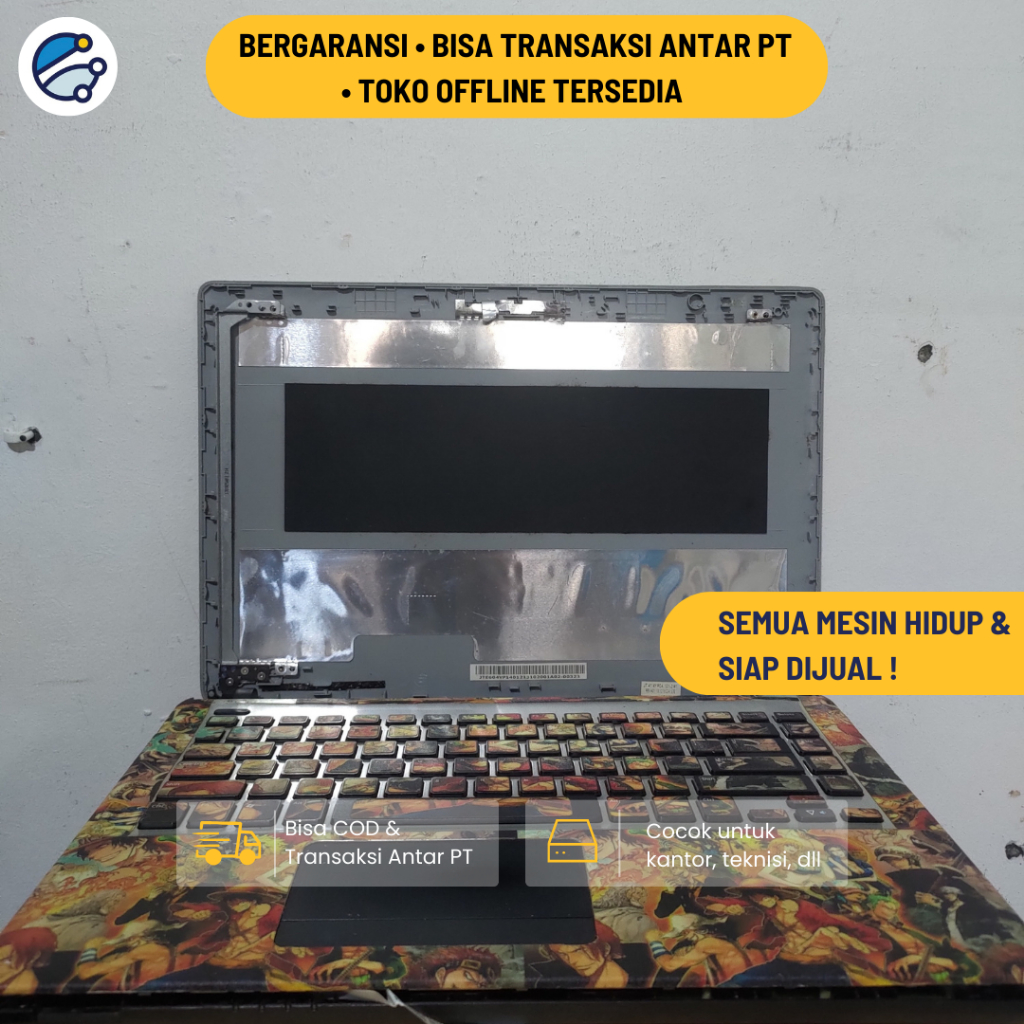 Casing Atas Laptop Dengan Engsel / Top Cover Laptop / Frame LCD Laptop / Casing Depan Layar Laptop /