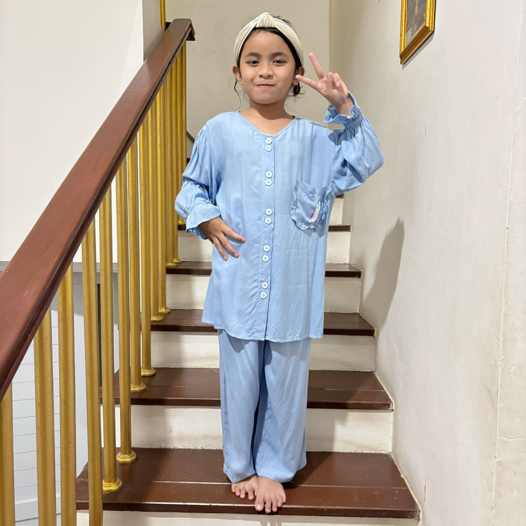 Baju tidur anak perempuan lengan panjang bahan katun halus piyama anak premium piyama lucu piyama ka