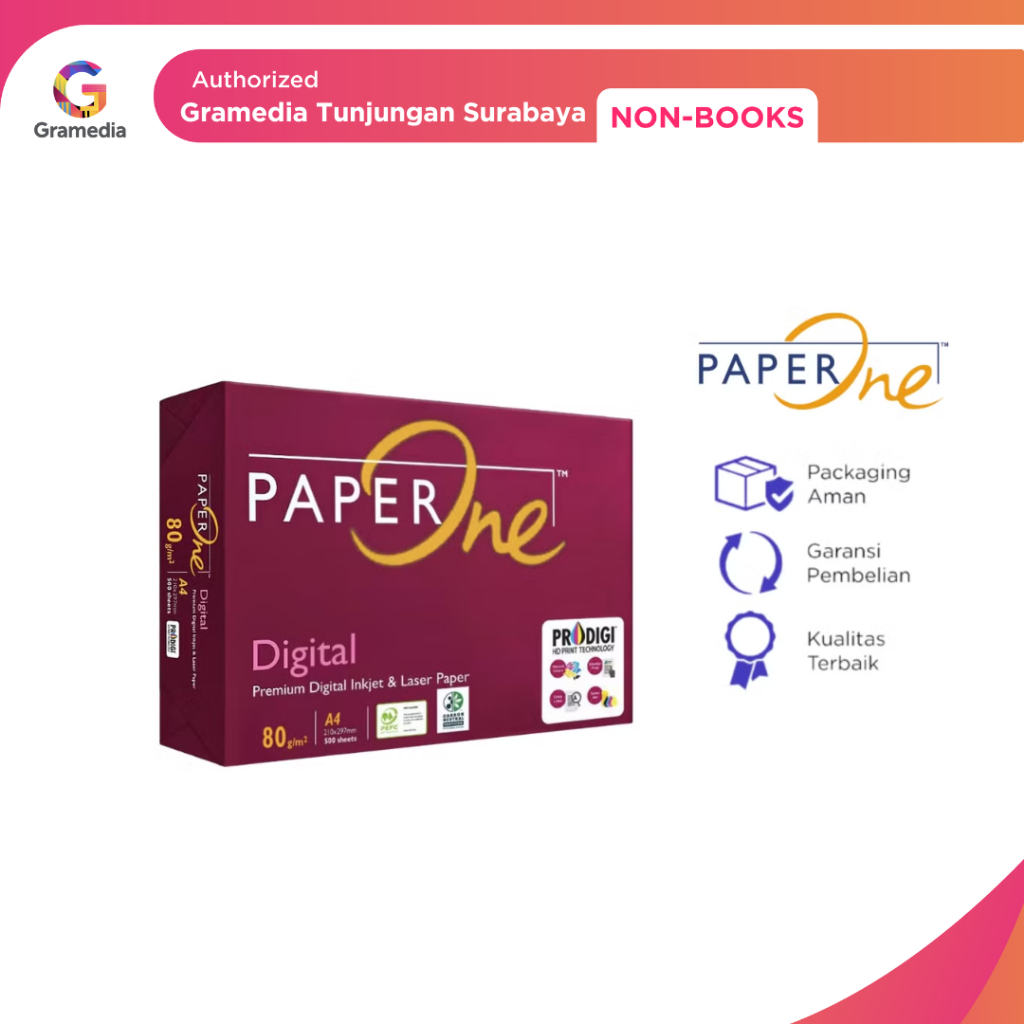 Gramedia Tunjungan : Kertas HVS Paperone Digital A4 80 Gram / Kertas HVS A4 80 Gram