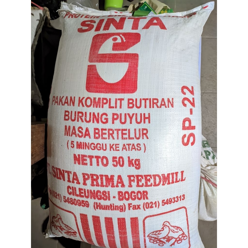 pakan puyuh petelur sinta sp-22 protein 21% 1kg