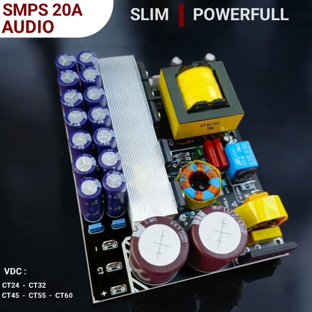 SMPS audio 20A ( CT ) SOFTSTART , TRAFO SMPS untuk AUDIO , MURNI 20 AMPERE . 10A 20A CT 20 FULL AMPE