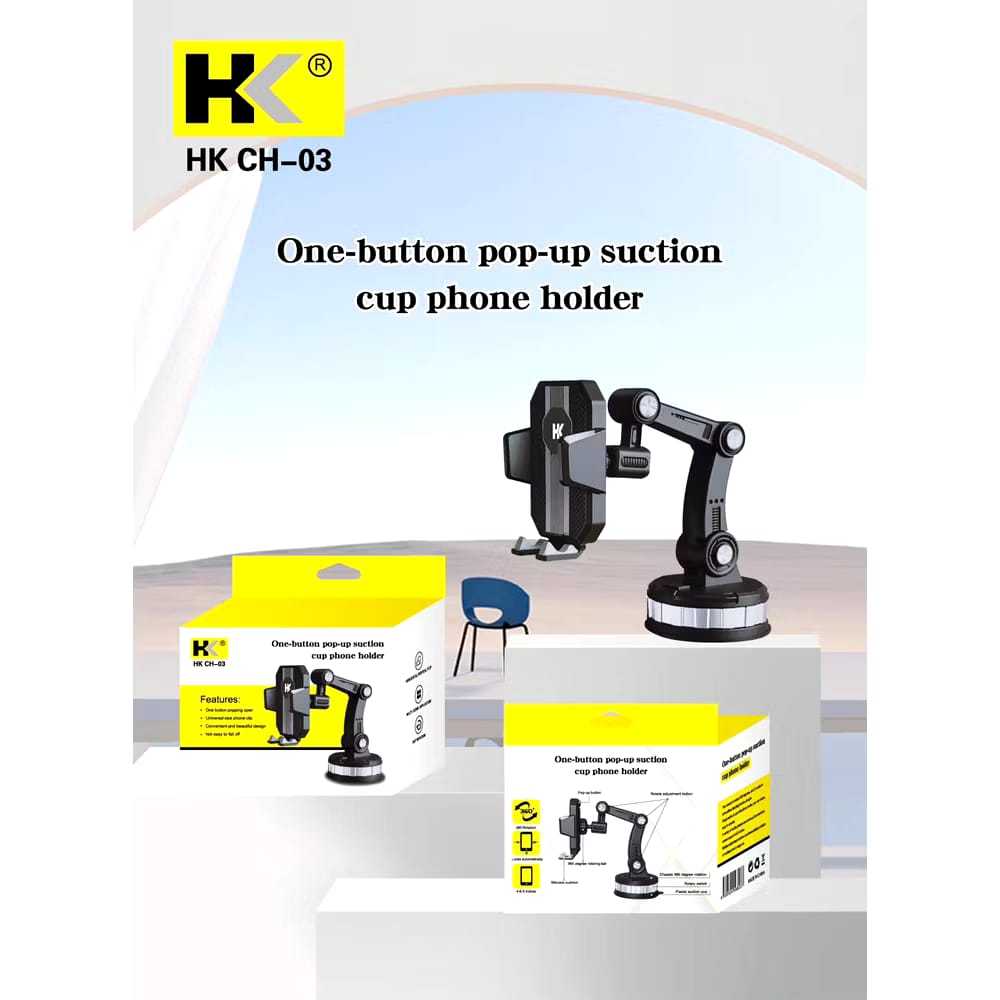 MOBIL HK CH-03 PHONE HOLDER SUCTION CUP HOLDEL HP JAZZ GK5 || Holder Mobil Super Kuat Holder Mobil U