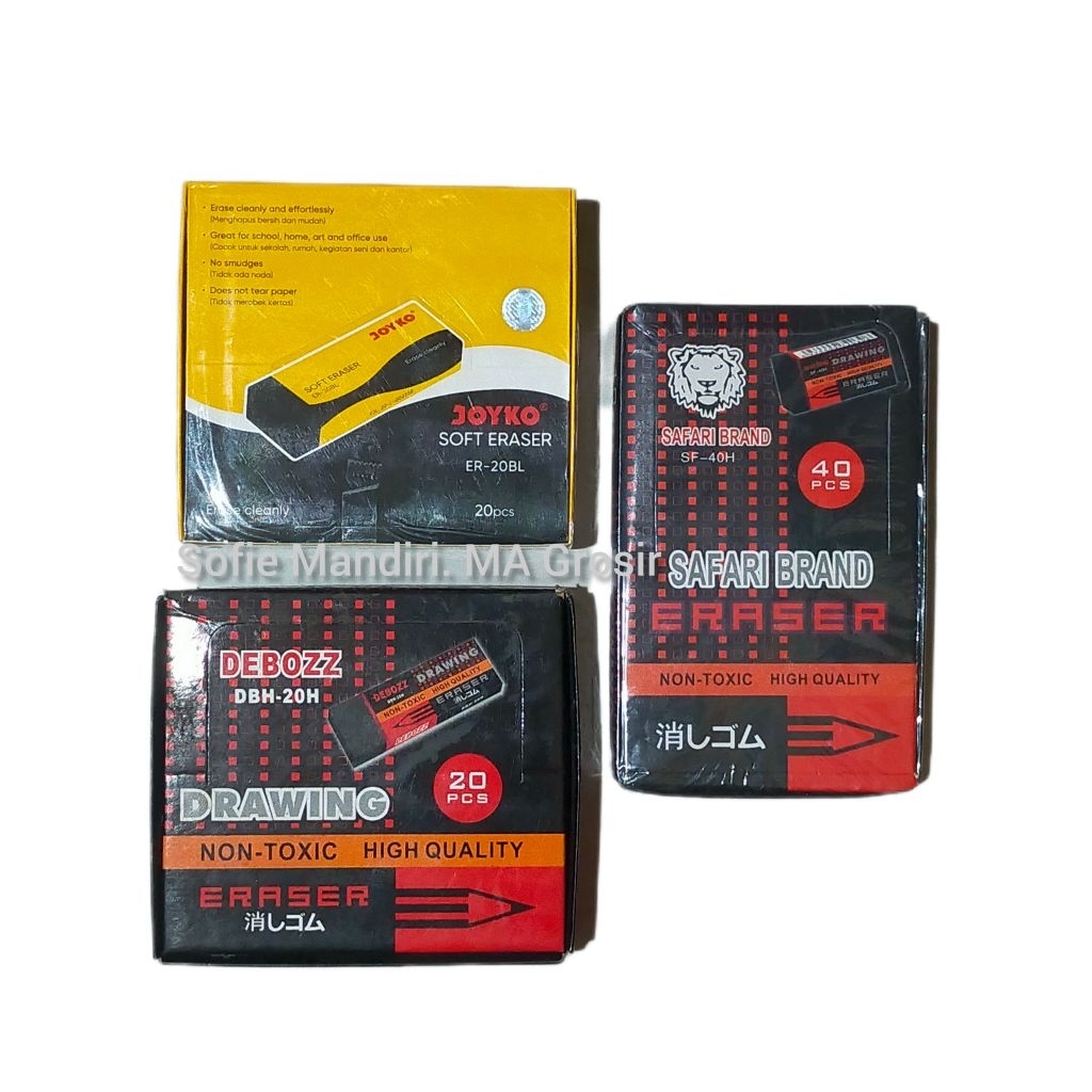 Penghapus Pensil Hitam / Warna 1 pack