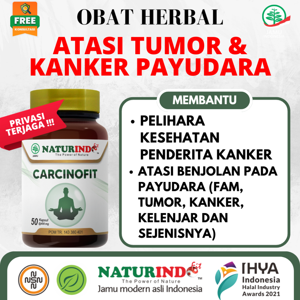 CARCINOFIT Obat Benjolan Payudara Tumor Payudara Kanker Payudara Pria Dan Wanita FAM Naturindo