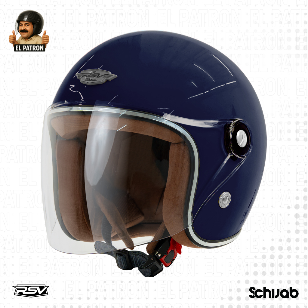 RSV SCH MIDNIGHT BLUE - Helm SCHIJAB Half Face Classic Retro support HIJAB 100%ORIGINAL UNISEX Ringa