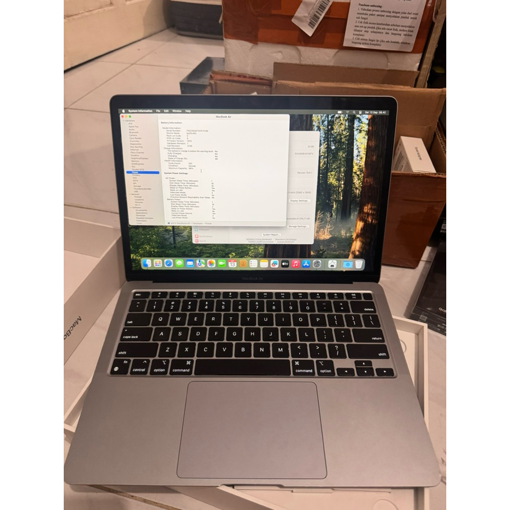Second MacBook Air M1 8GB 256GB Apace Gray Fullset