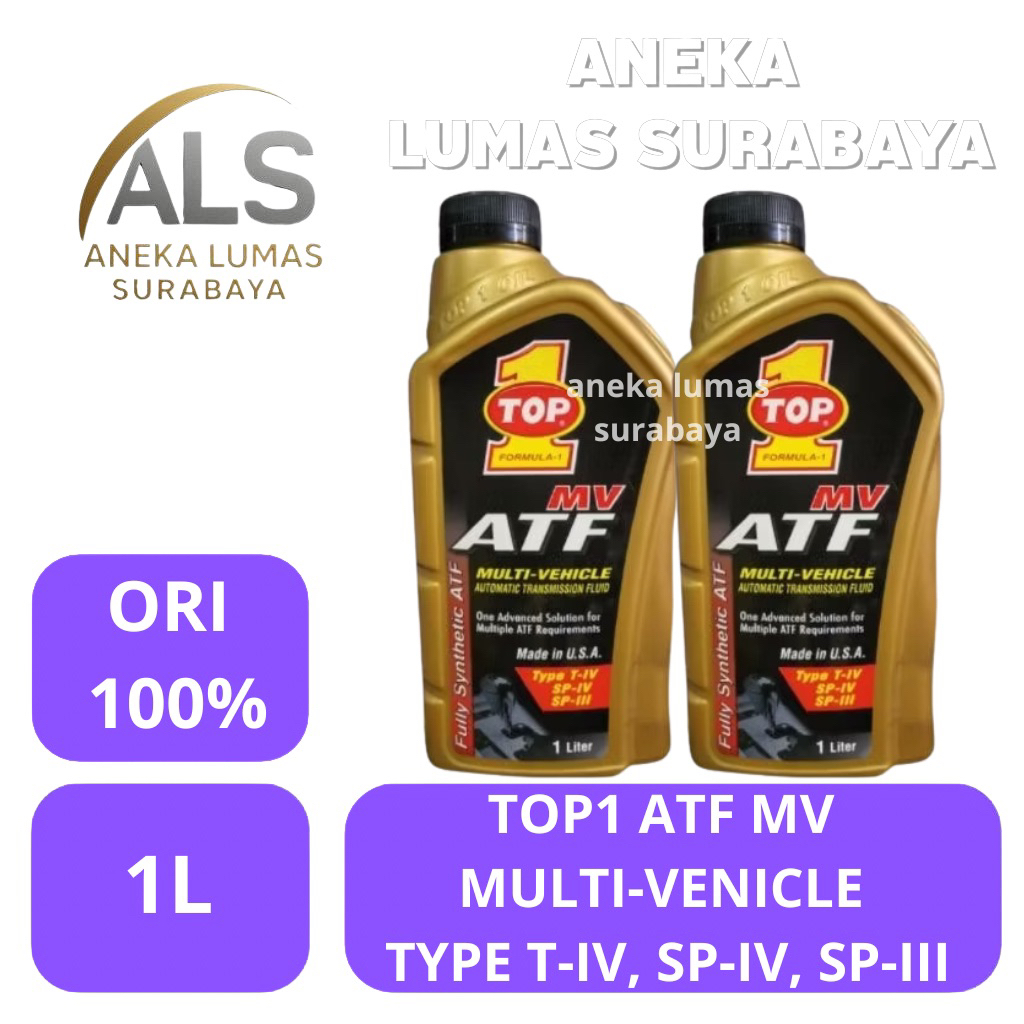 Top 1 MV ATF fully synthetic ATF 1 Liter / Oli Transmisi Tipe T-IV, SP-IV, SP-III Original