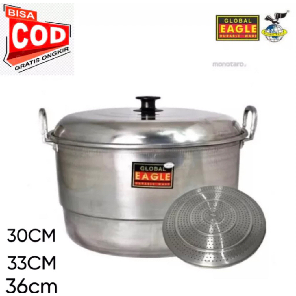 Dandang Langseng Kukusan Besar Global Eagle Alumunium Dandang Ekonomi / Panci Kukus Sarangan