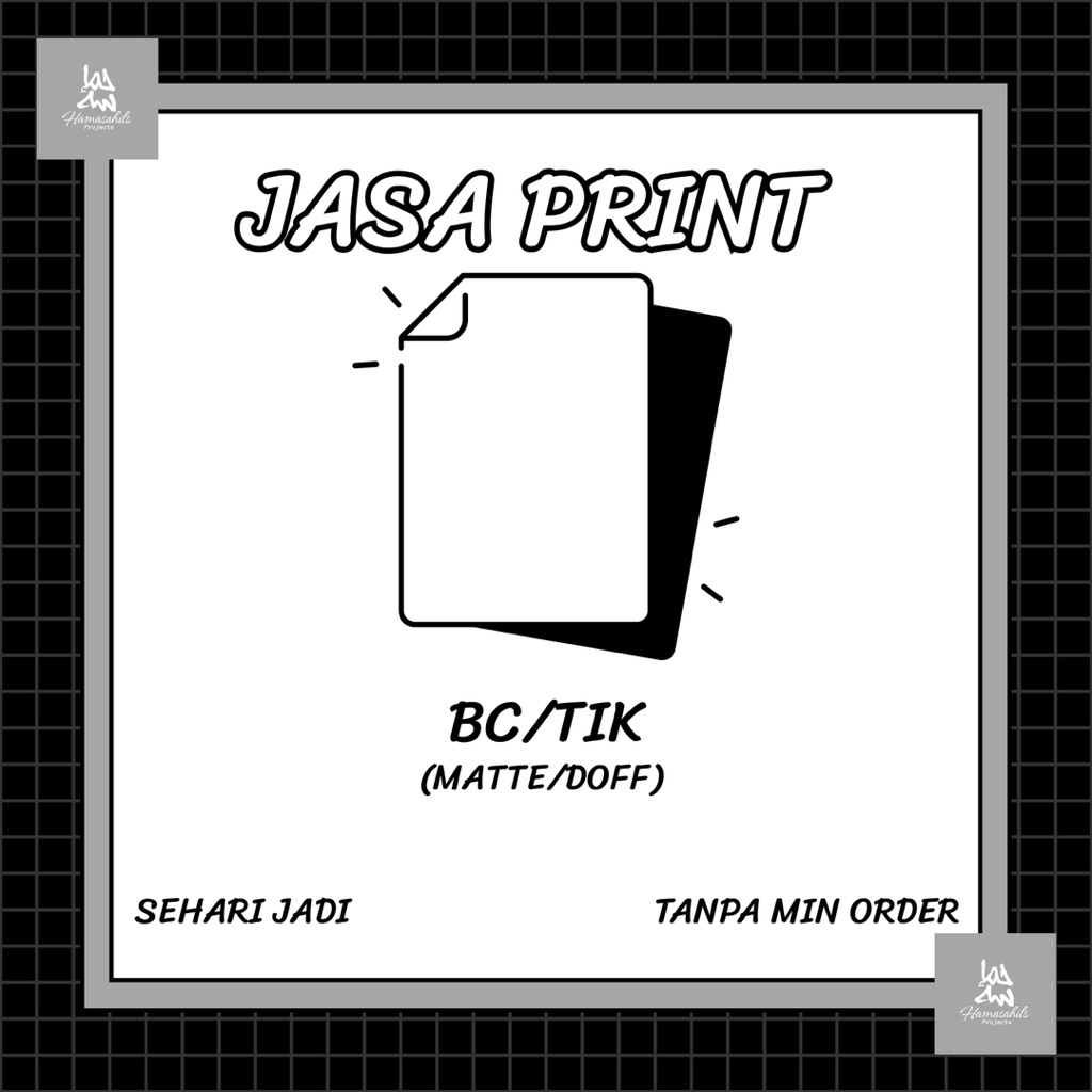 Jasa Print/Cetak kertas Bc/ Tik