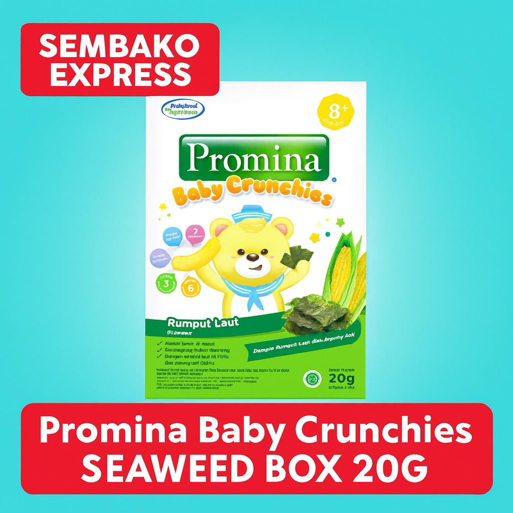 Promina Baby Crunchies Rumput Laut Box 20g – Camilan Sehat Bayi 8+ Bulan