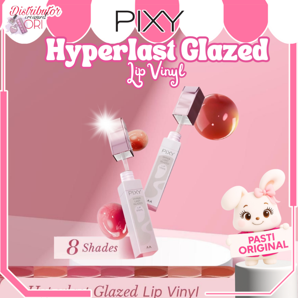 PIXY Hyperlast Glazed Lip Vinyl Lightweight non-sticky Long lasting / All Series | Distributor Cream