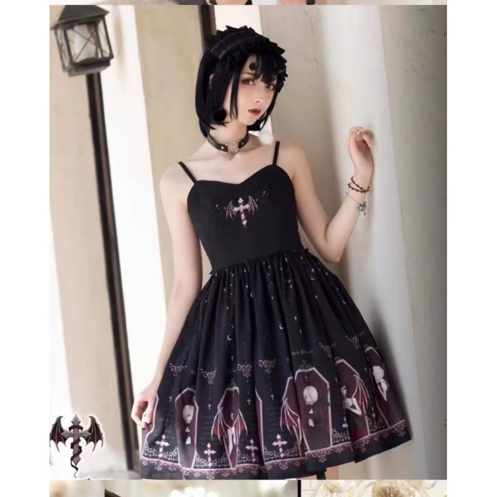 DRESS LOLITA GOTHIC PATTERN CROSS VAMPIRE HALLOWEEN