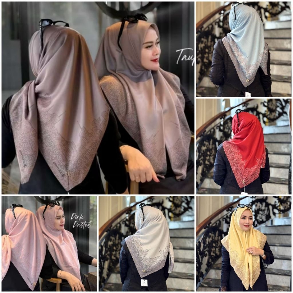 (PAKAI POUCH) JOURNEY KLASIK KW SEGIEMPAT JOURNEY SWEET HIJAB VOAL MOTIF KERUDUNG SEGIEMPAT MOTIF