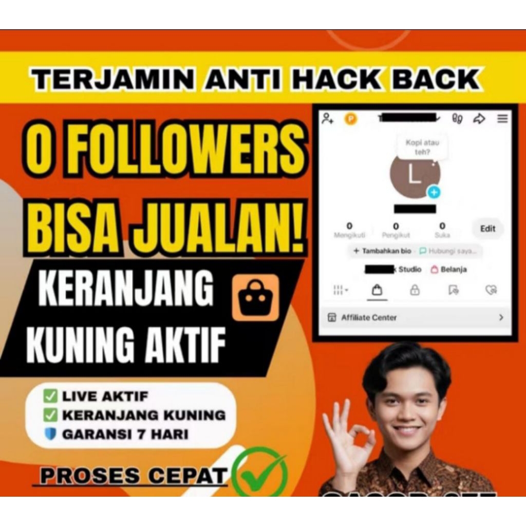 AKUN TIKTOK AFFILIATE 0 FOLLOWERS BERGERASI