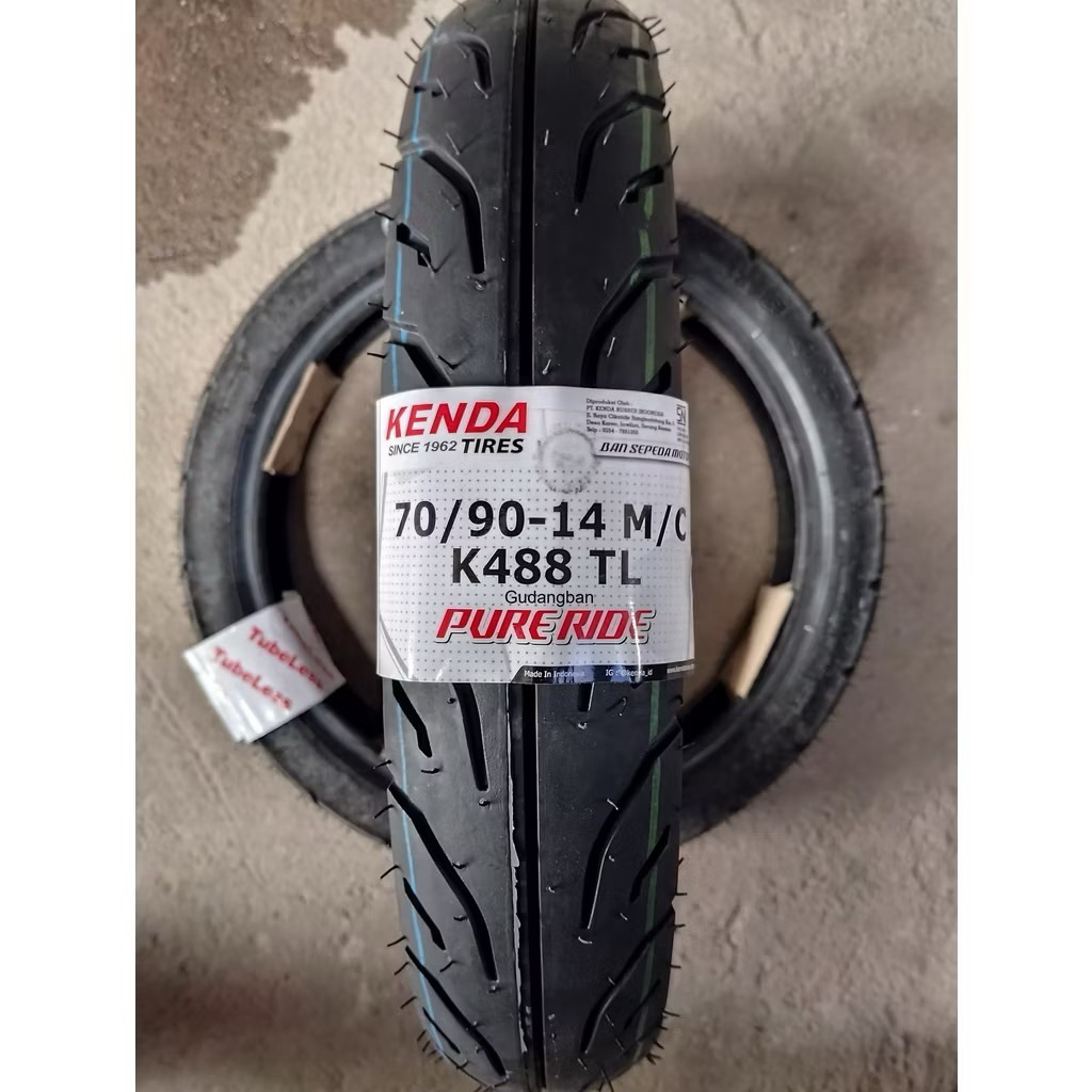 BAN KENDA 70/90-14 BAN RING 14 ( K488 ) TUBELESS FREE PENTIL ORIGINAL