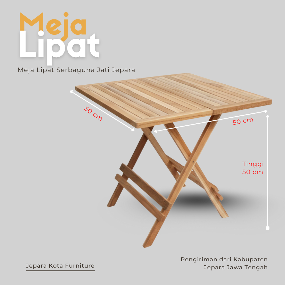 (BISA COD ) Meja lipat teras bundar dan kotak meja piknik jati jepara