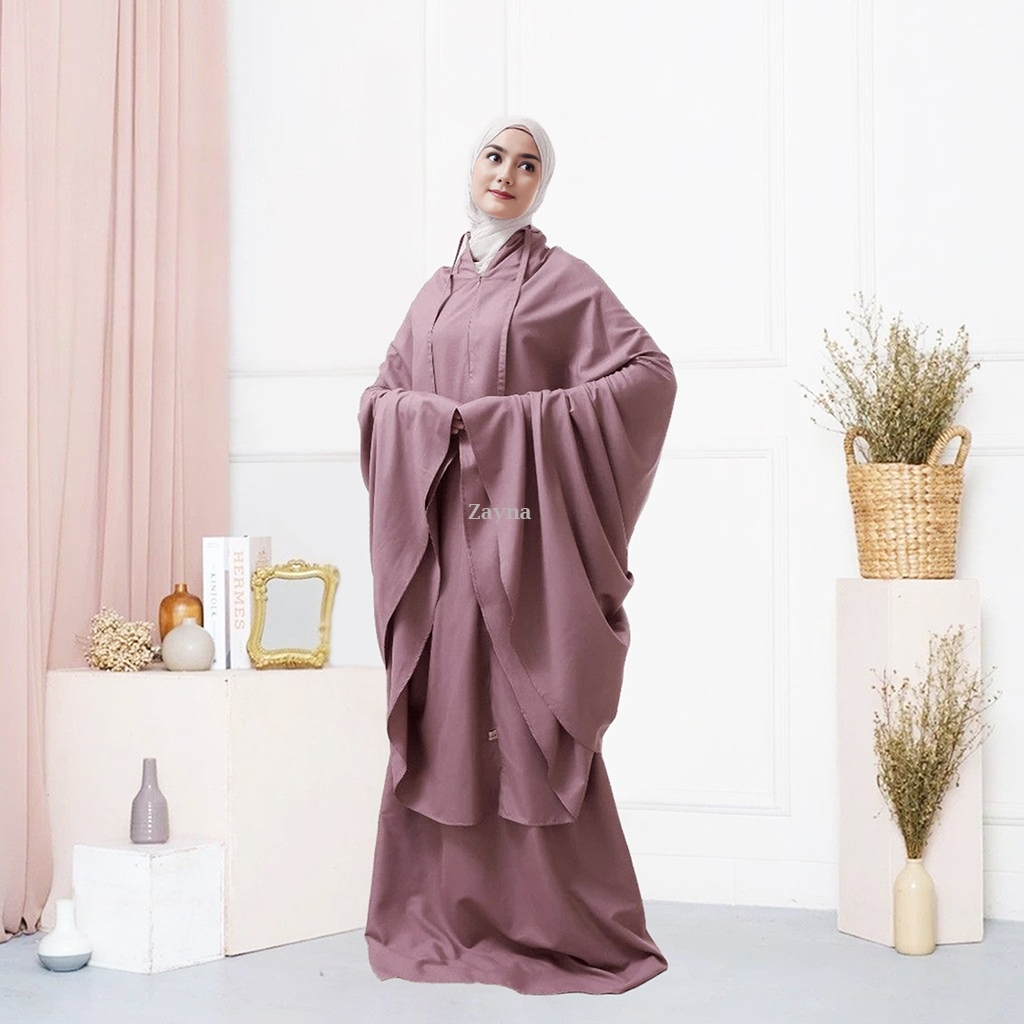 Zayna Mukena Warna Ungu Lavender Katun Premium Bahan Adem