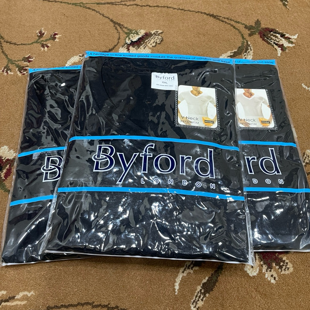 Byford Kaos Dalam pria V neck original Premium innerwear Baju Bigsize pria jumbo