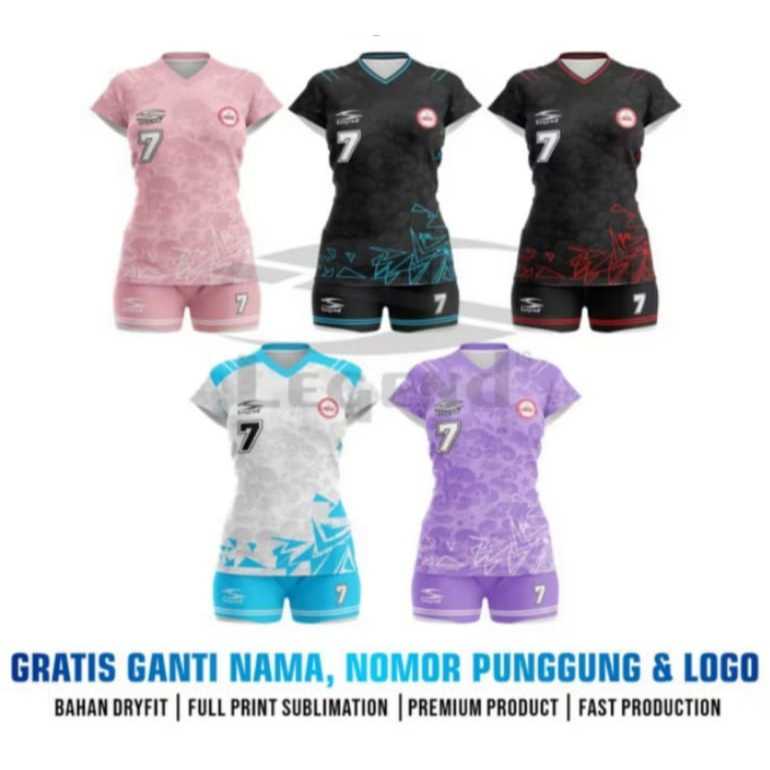 JERSEY VOLI WANITA FULL PRINTING KAOS VOLLY CEWE GRATIS PASANG NAMA DAN LOGO