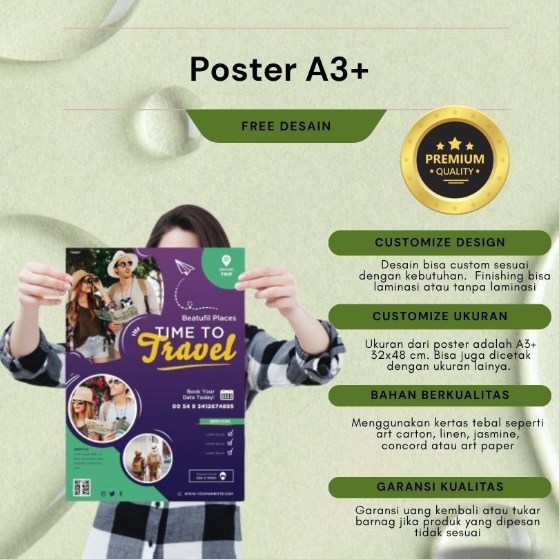 

Cetak Poster A3+ Premium dan Custom