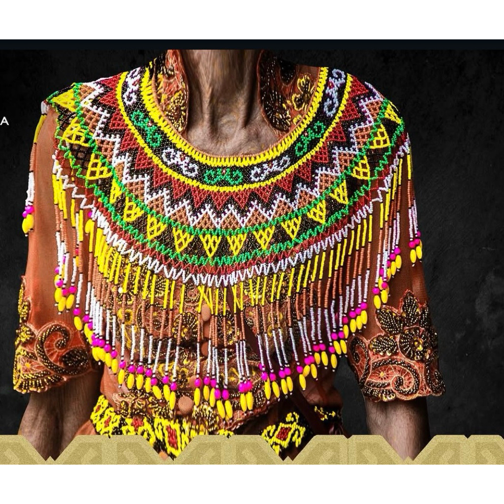 Kalung bahu / kalung teratai pundak dayak / kalung teratai manik kaimantan / Aksesoris tari dayak Ka